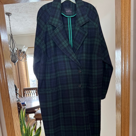 Avec Les Filles Plaid Coat in Green and Blue - Picture 5 of 6